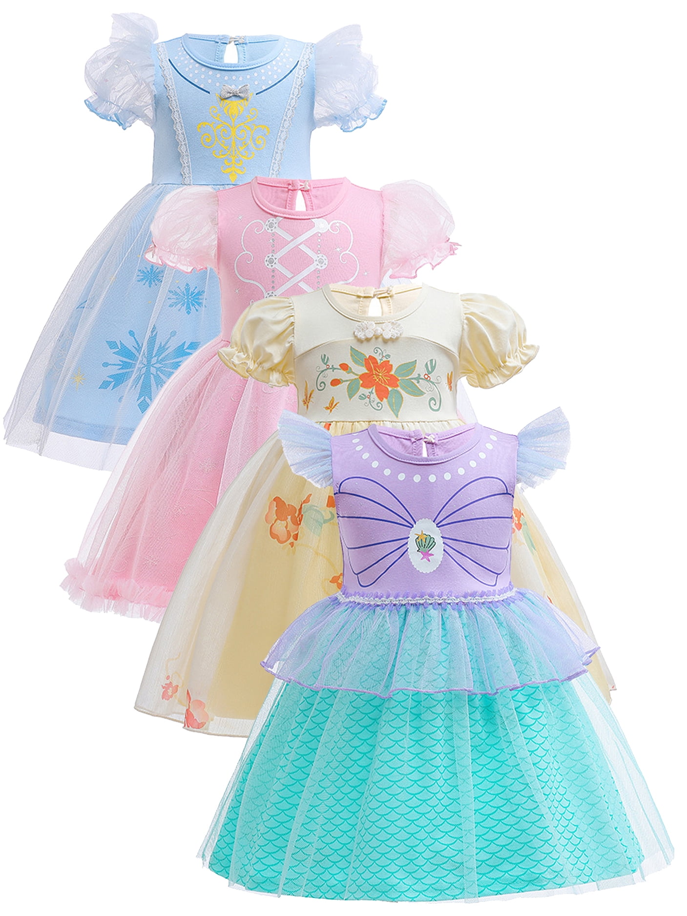 1-6Y Princess Tulle Dress for Girls Birthday Gift Christmas Halloween Party Dress